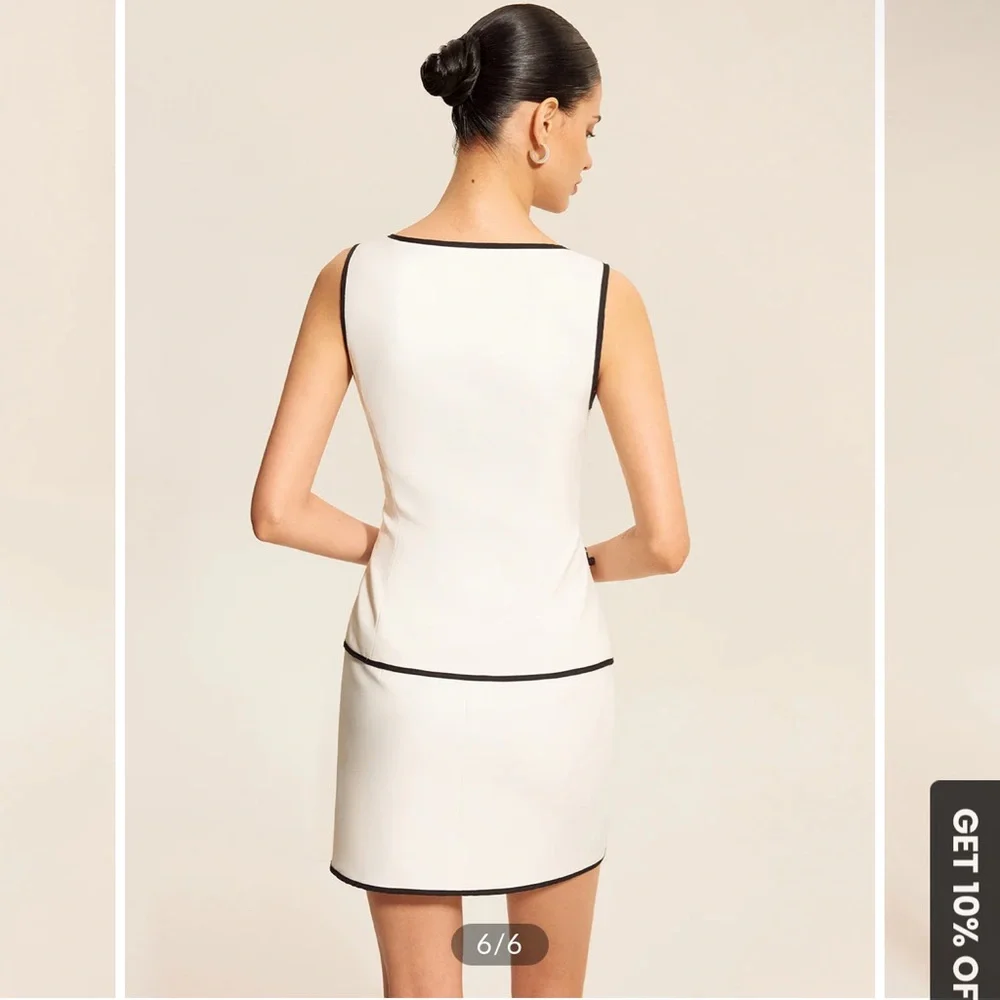 Commense White and Black Skirt Set - Picture 4 of 4